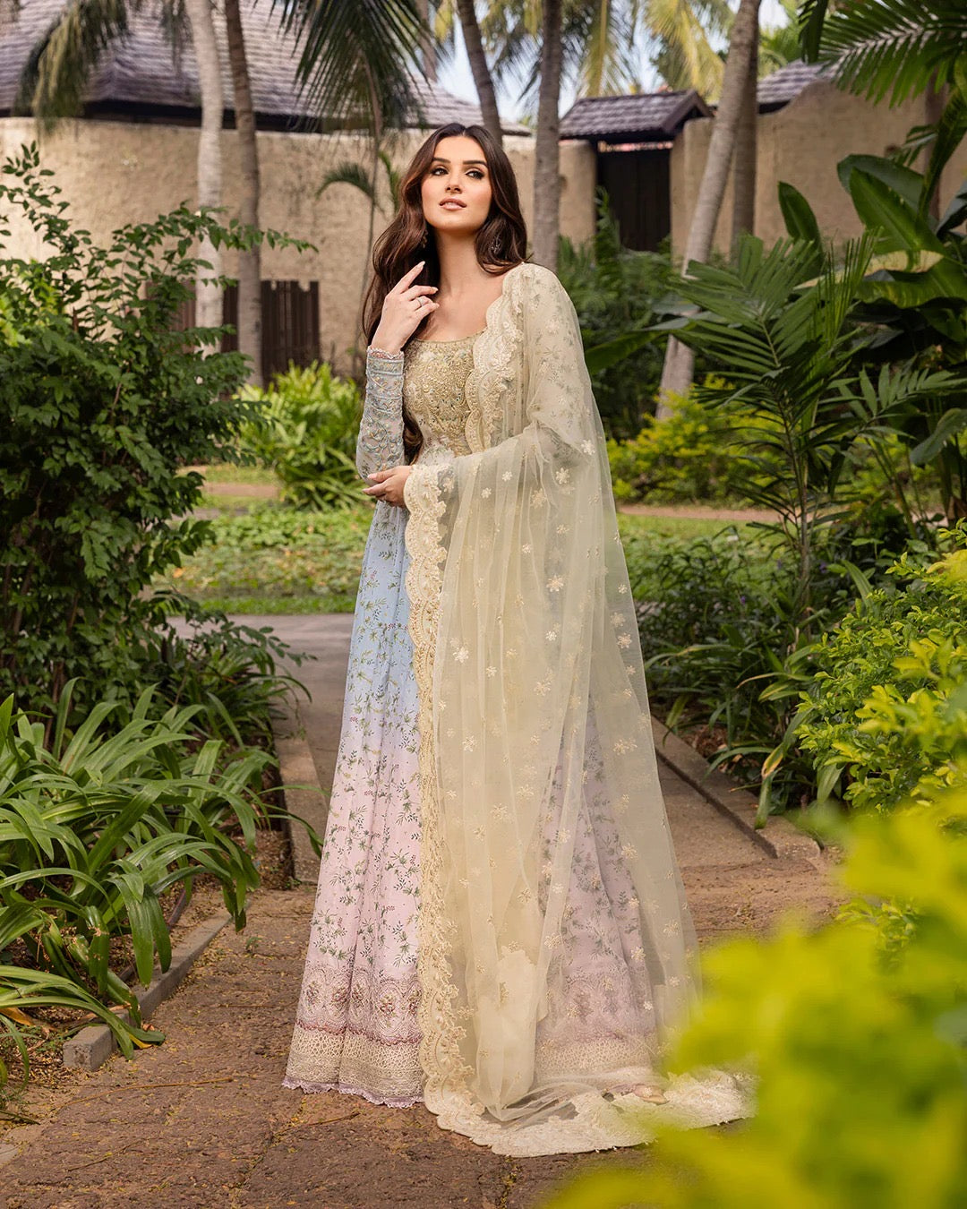 Faiza Saqlain Luxury Lawn Collection Maaxi - Triple Shaded
