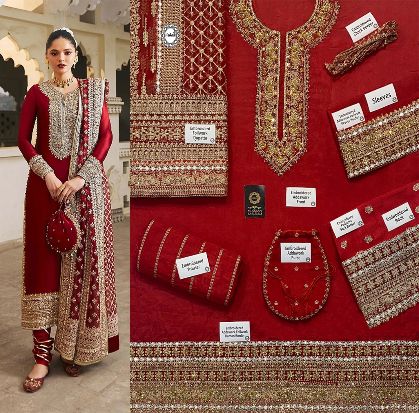 Kanwal Malik Addawork Formal Wedding Collection- Red