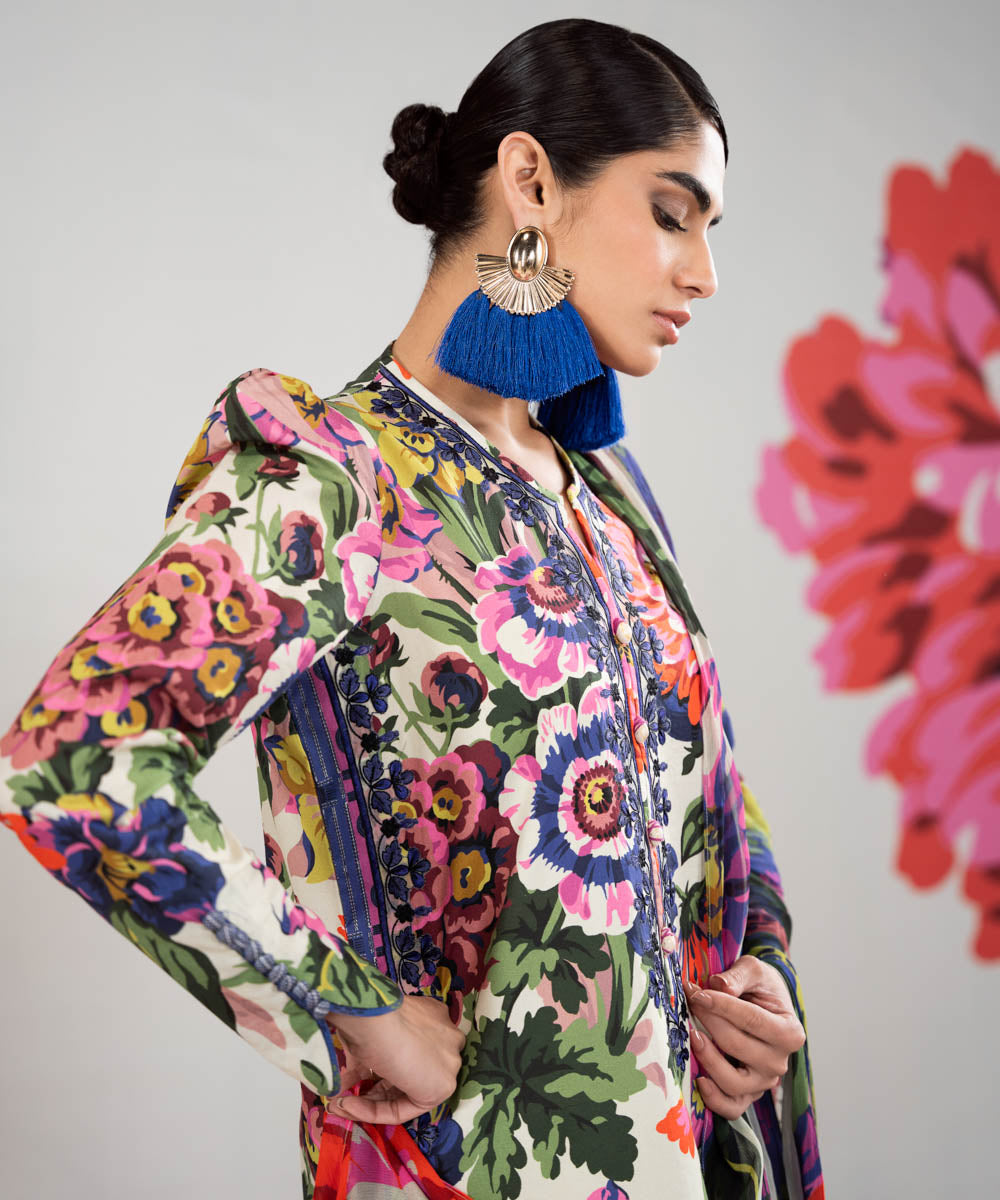 Swiss Lawn Embroidered Collection - Floral Garden