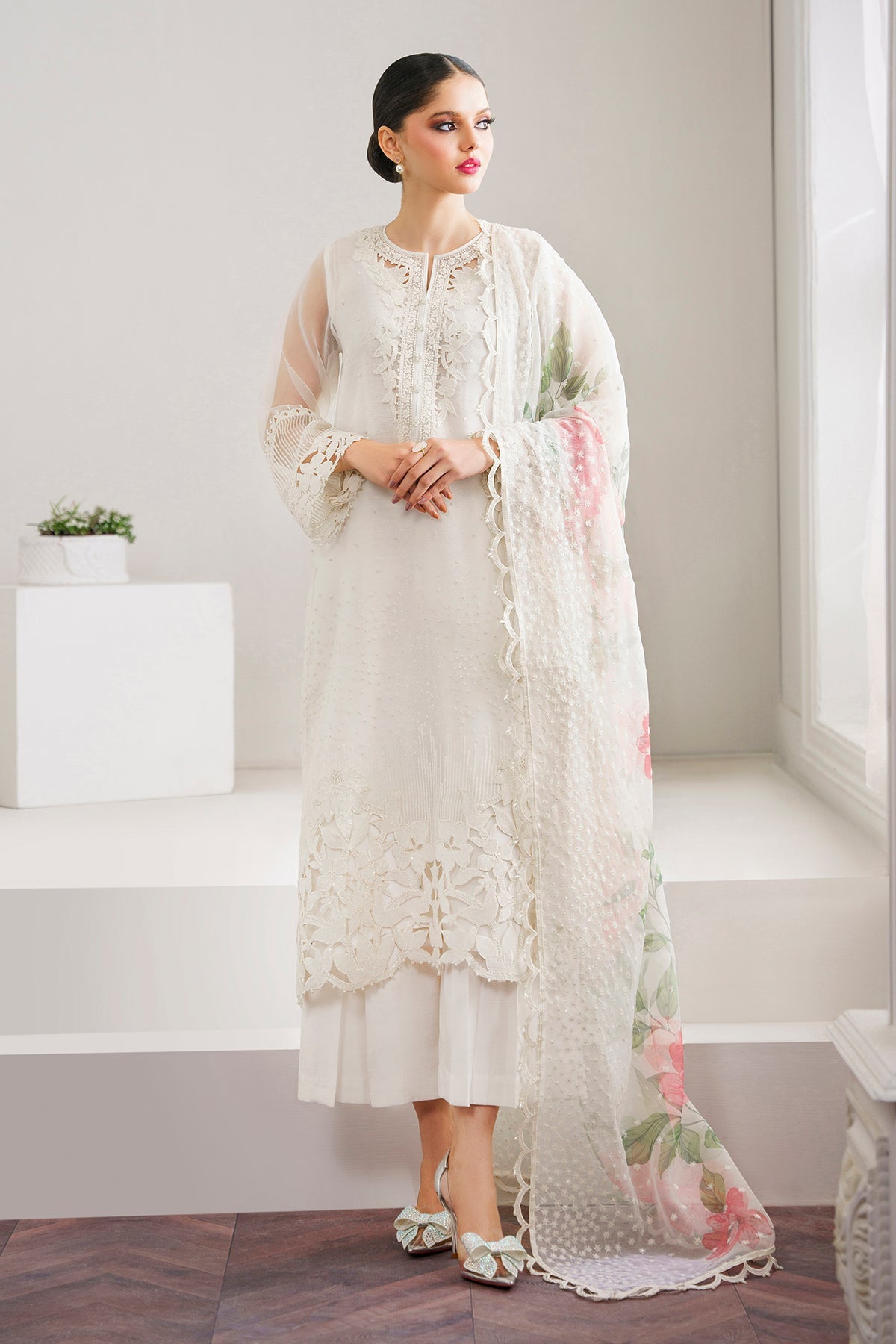 Baroque Wedding Festive Edit Collection -Off White Sequined