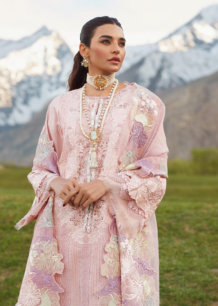 Crimson Embroidered Lawn Collection- Teapink