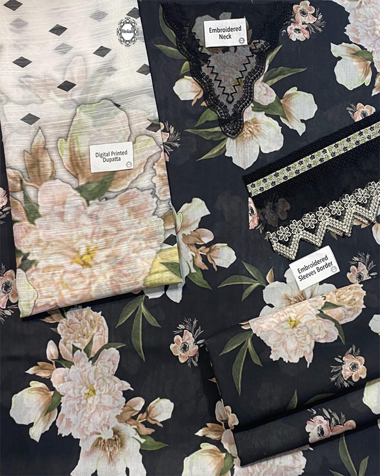 Baroque Digital Printed Swiss lawn