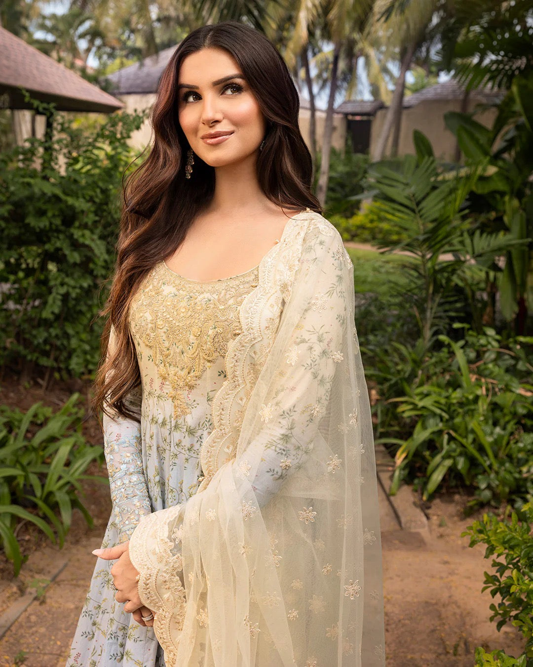 Faiza Saqlain Luxury Lawn Collection Maaxi - Triple Shaded