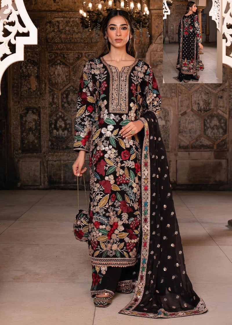 Hastens Embroidered Luxury Lawn Collection Black RangBarang