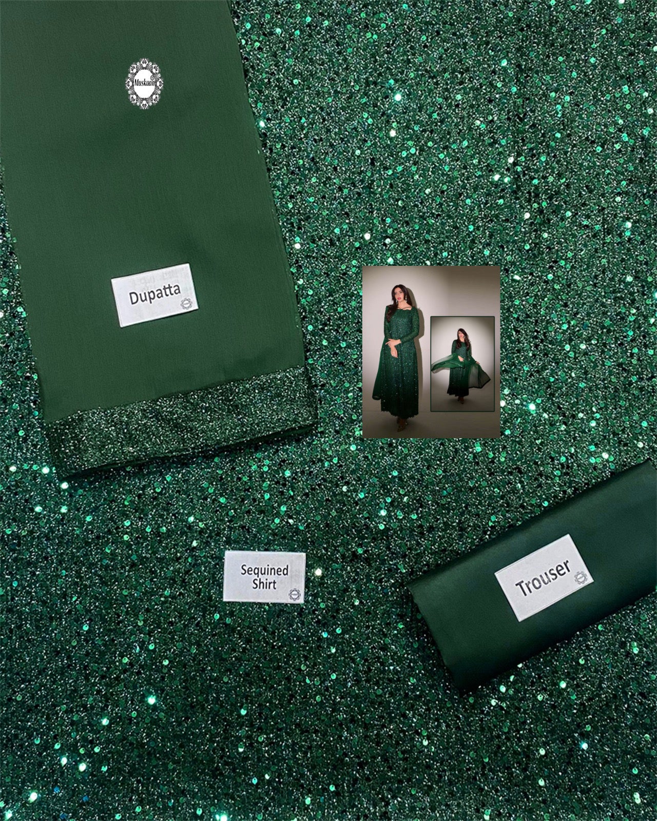 Dear Wallet Festive Bling Collection - Bottle Green