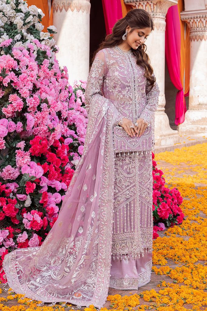 Kanwal Malik Embroidered Luxury Addawork Collection- Lilac
