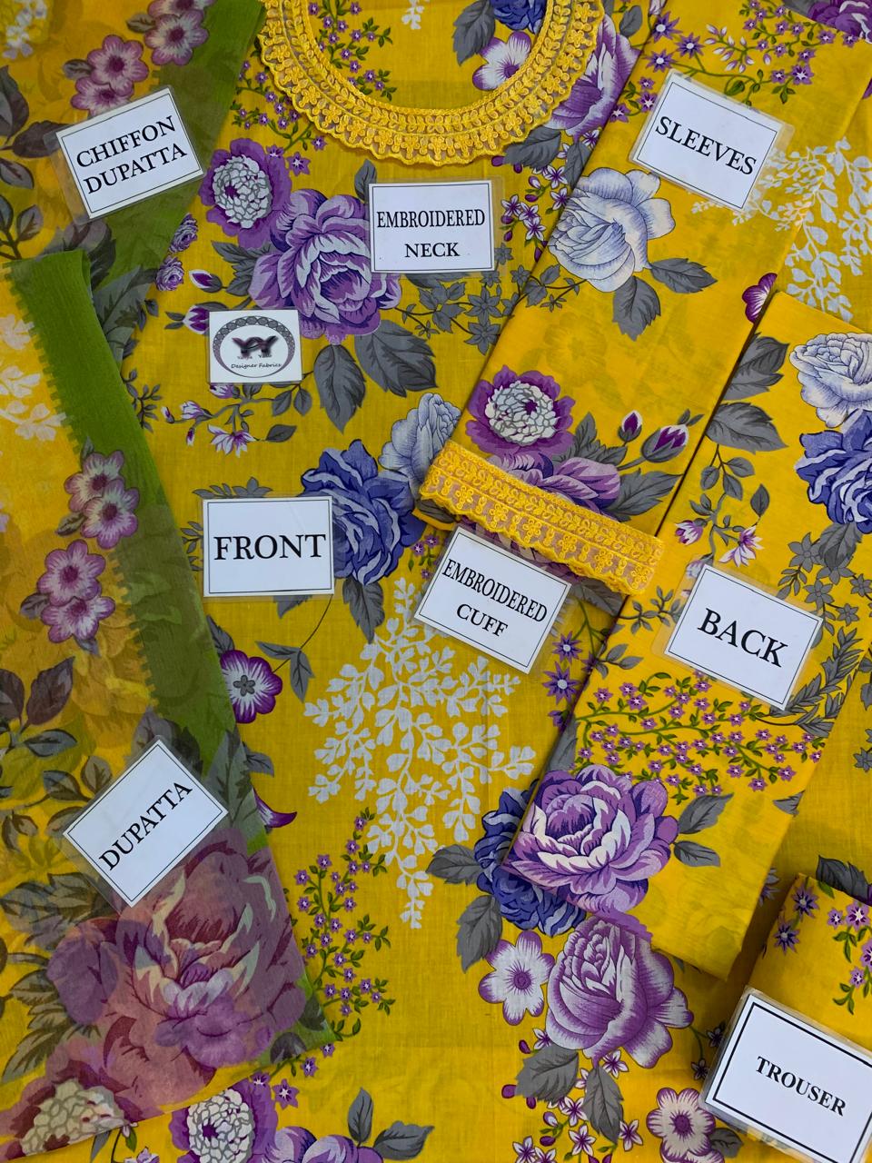 BAROOQUE LUXURY LAWN WITH DIGITAL PRINTED CHIFFON DUPATTA