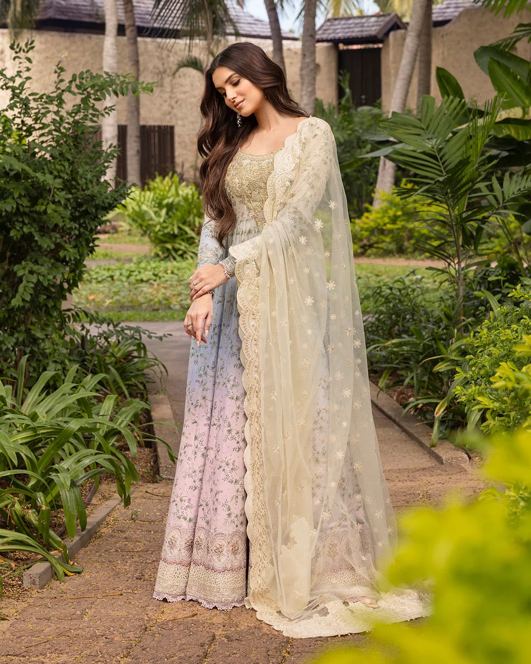 Faiza Saqlain Luxury Lawn Collection Maaxi - Triple Shaded