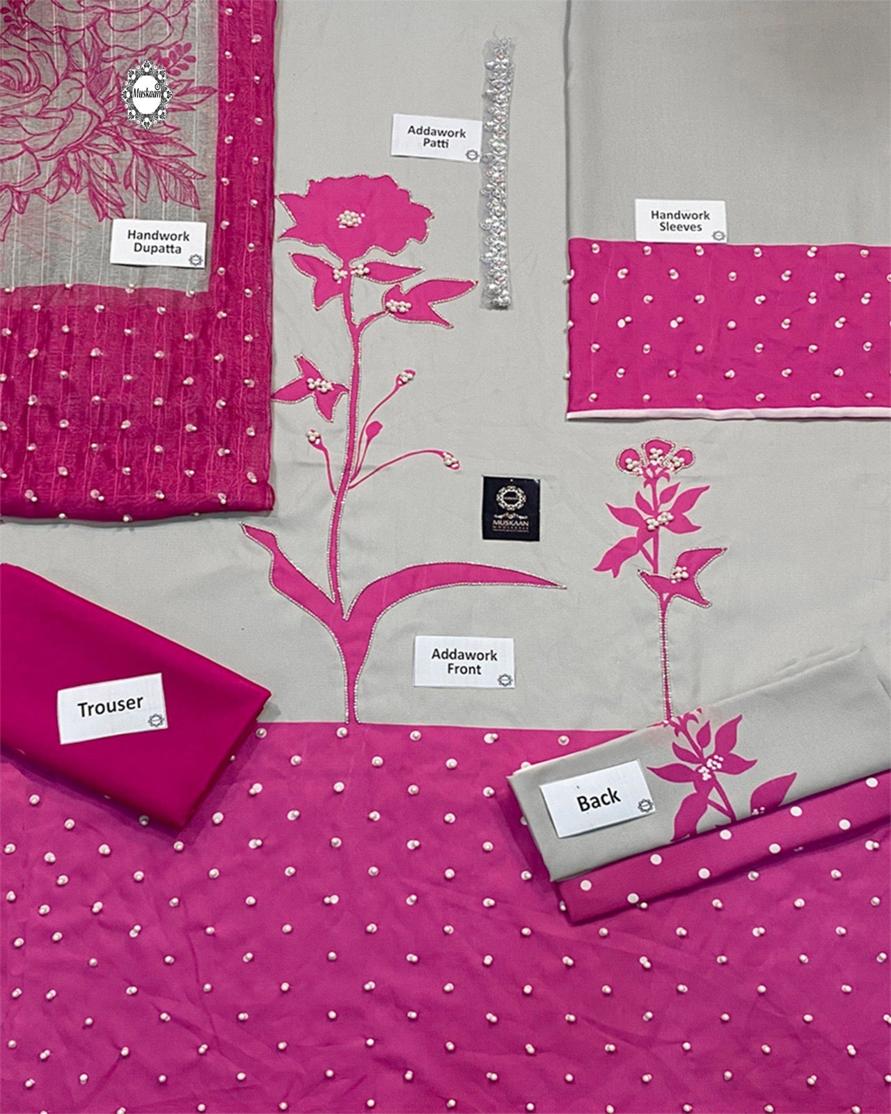 Lulusar Summer Swiss Lawn Digital Printed Collection -Grey & Pink